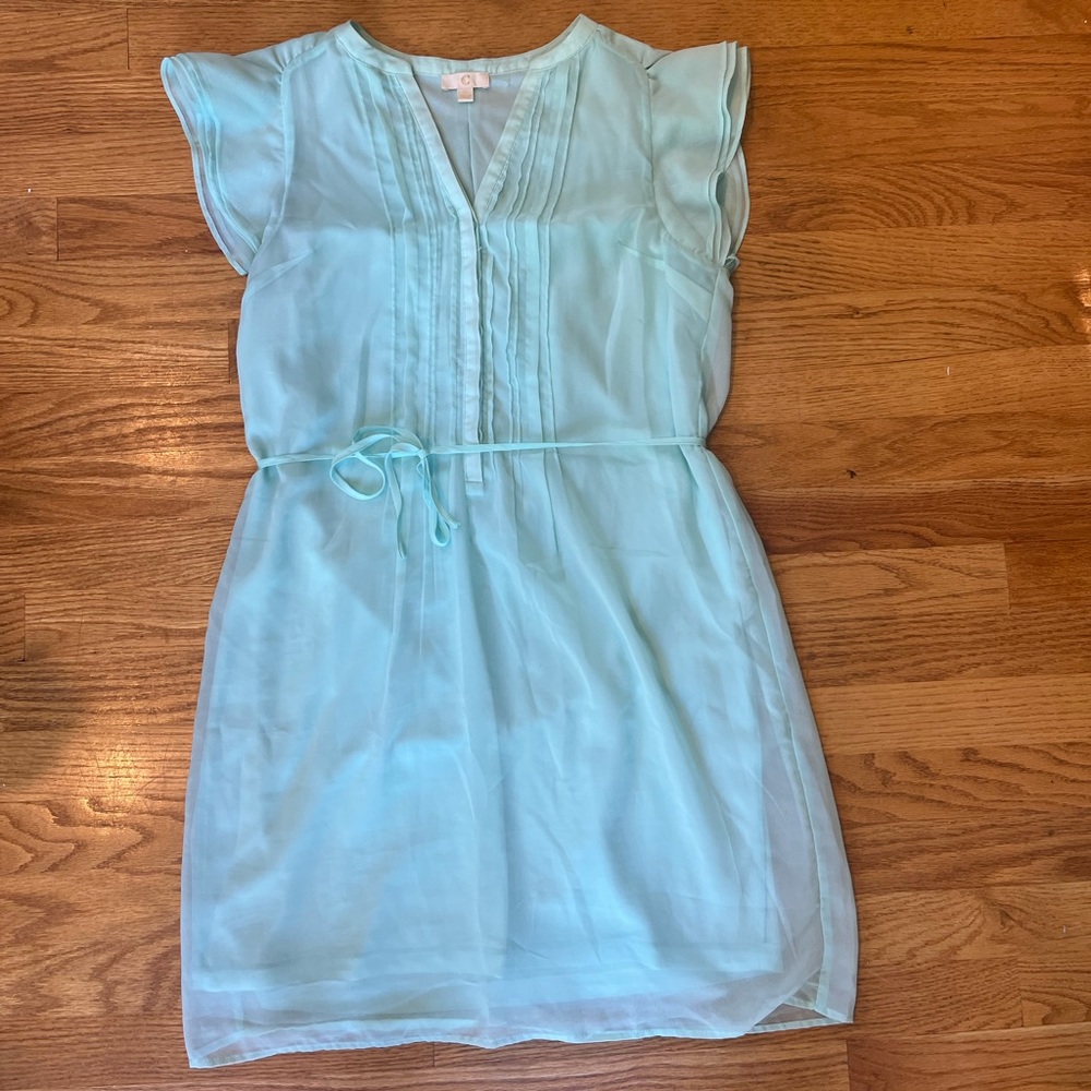 Tiffany blue ruffle party dress, size small